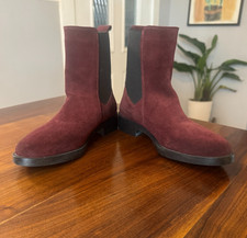 Emanuele Crasto Burgundy Suede Leather Boots ...