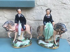 Antique Pair of Staffordshire Equestrian Figures, the Prince & Princess of Wales