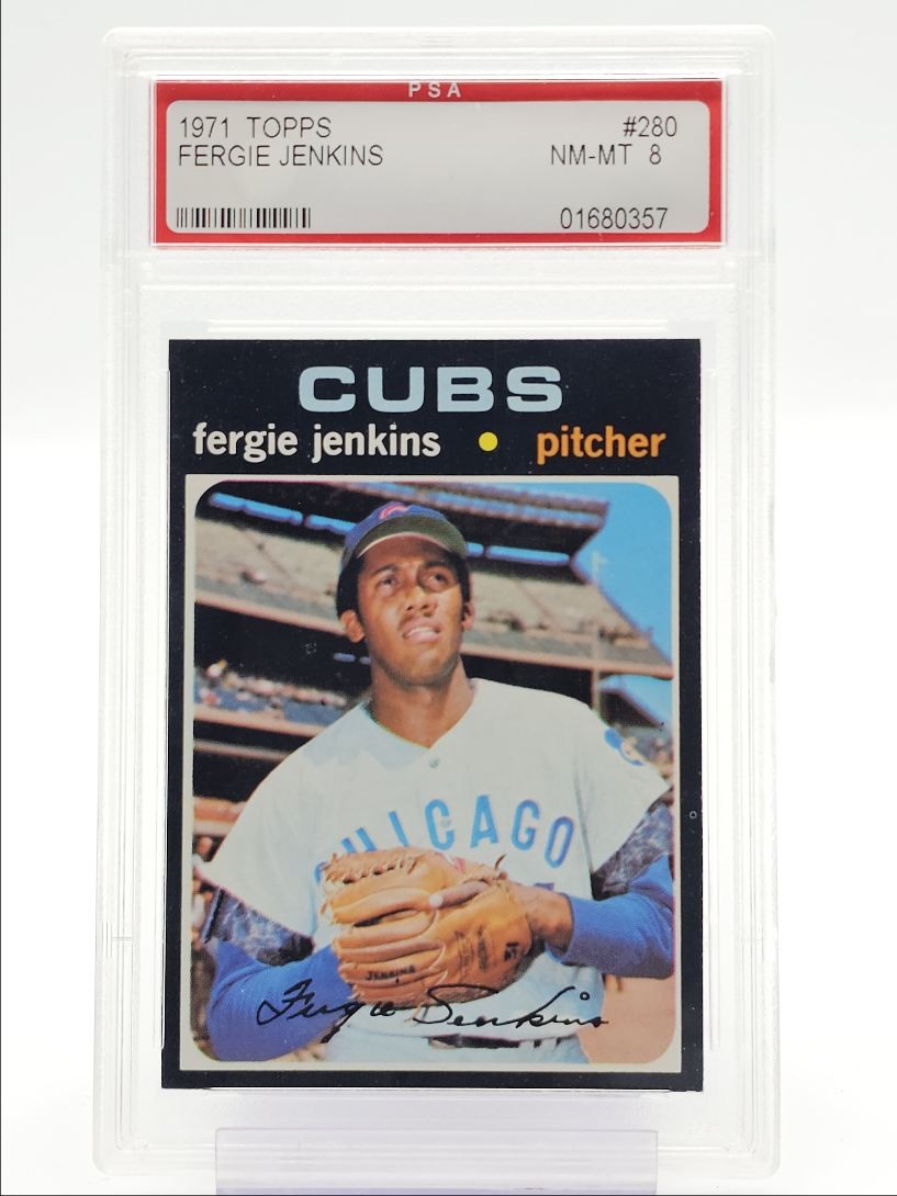 FERGIE JENKINS 1971 TOPPS BASEBALL CUBS #280 PSA 8 Q7113