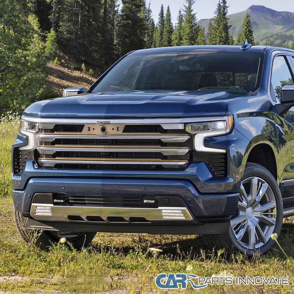 Fits 2019-2025 Chevy Silverado 1500 High Country Chrome Front Hood Grille 22-24 - Image 3 of 4