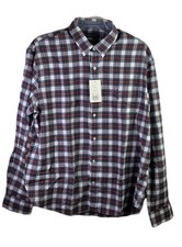 NWT Crown  Ivy Men's XL Blue  Red Plaid Classic Fit Button Down Shirt