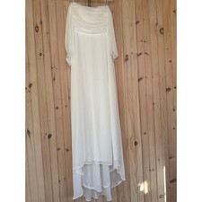 NWT Lulus Adorna White Off-the-Shoulder Maxi Dress Bridal Bride Wedding Size M