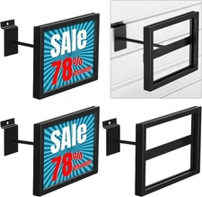 Tandefio 4 Pcs Rectangular Faceout Sign Holders for Slatwall Holds Gridwall Acce