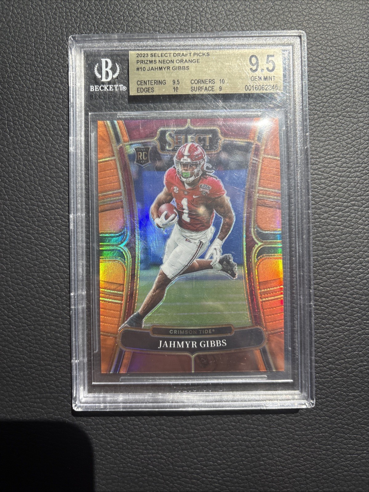 2023 Select Draft Picks Prisms Jahmyr Gibbs Neon Orange #10 /49
