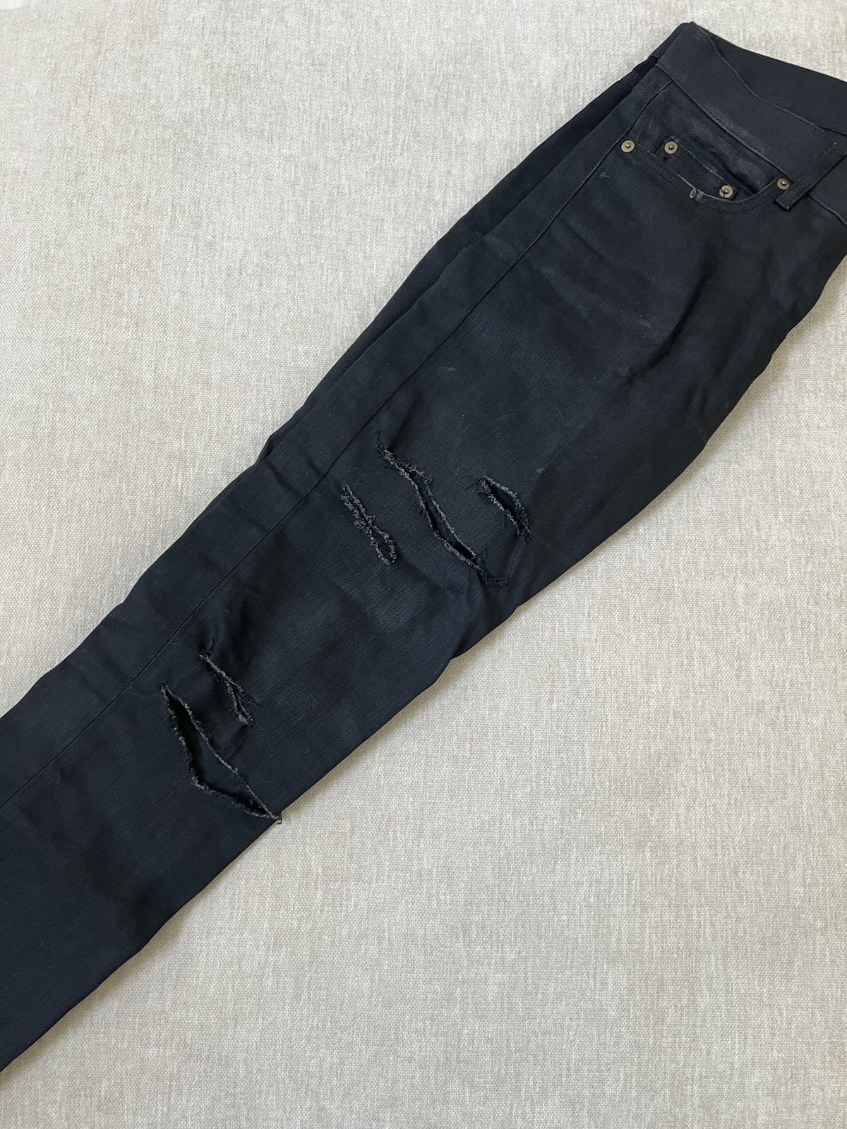 JEANS SAINT LAURENT UOMO D02 M SK LW NERO taglia 30 made in Japan invecchiato