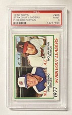 Topps 1978 Strikeout Leaders #206 Phil Niekro Nolan Ryan PSA 9 Baseball Card