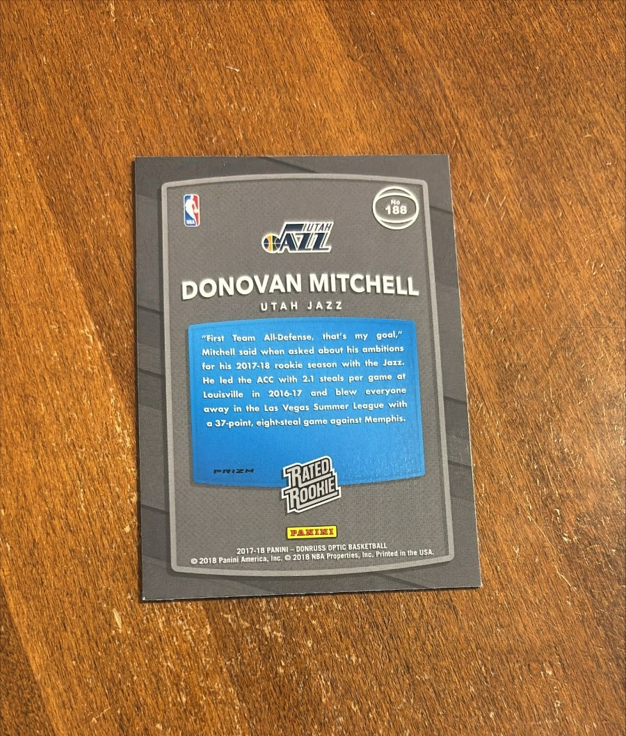Donovan Mitchell 2017-18 Optic Rated Rookie Blue Velocity #188