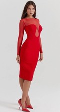 House Of Cb Darcy Scarlet Plunge Midi