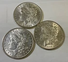 1883 88 & 1889 Morgan Dollar Trio generally AU Lustrous coins