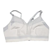 Nike Indy Flyknit Sports Bra Womens M Training Gray White Support Running Active