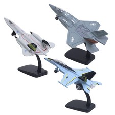 3x Alloy Pull Back American Fighter Hobby Model Aircraft Kids Toy Home Decor