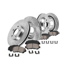 Callahan BRAKE PARTS Front and Rear Drilled Slotted Brake Disc Rotors and Cer...