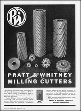 1936 Pratt & Whitney Hartford Connecticut Milling Cutters Line Vintage Print Ad