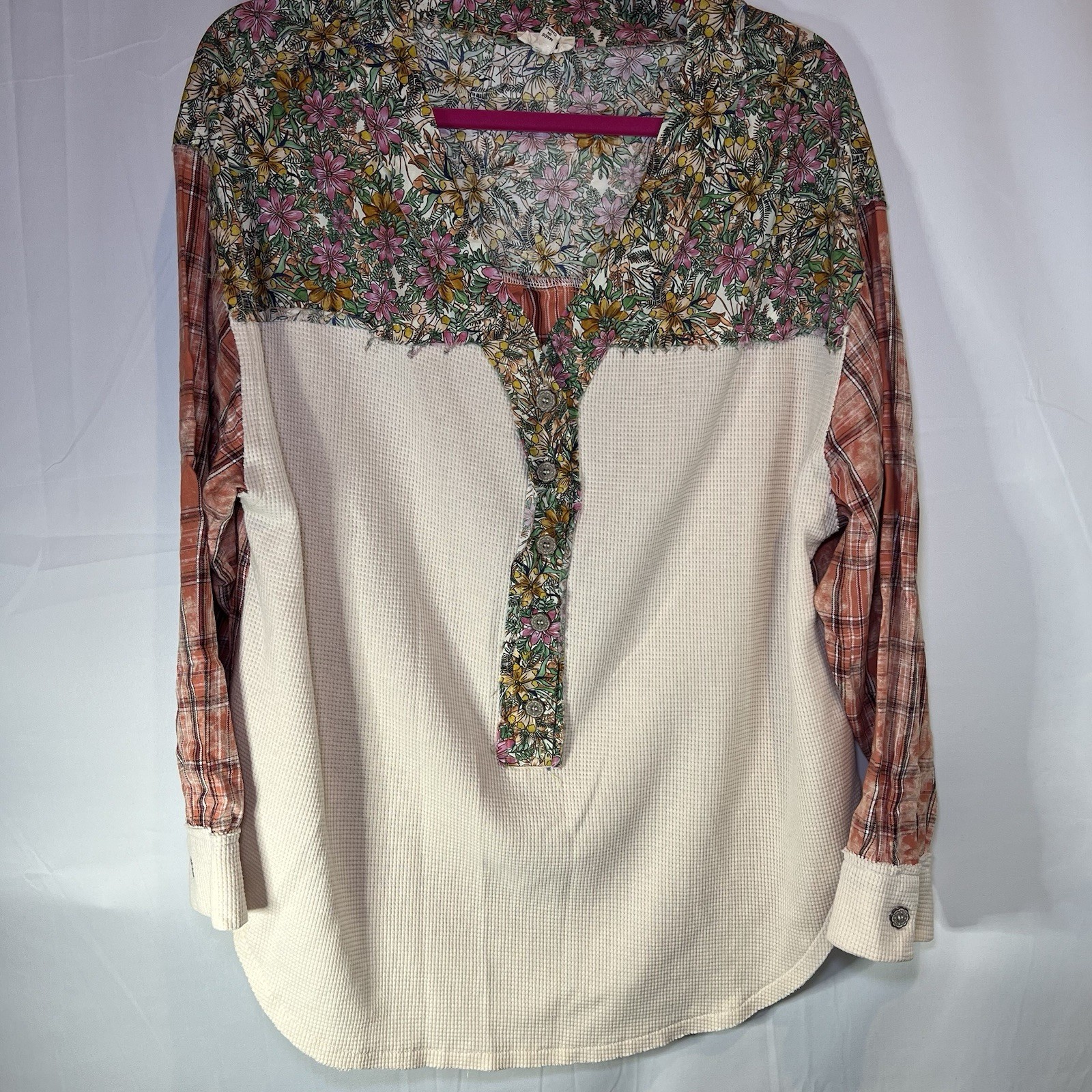 POL Women’s Medium Mixed material patchwork flann… - image 1