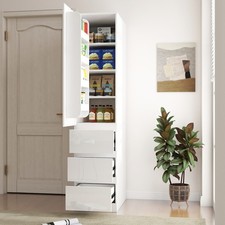 Kitchen Pantry Storage Cabinet,Food Pantry Cabinet w/ Doors,shelves and drawers