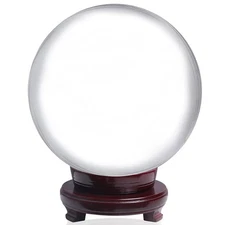 LONGWIN 200mm(8 inch) Huge Clear Divination Crystal Ball Meditation Glass Sph...