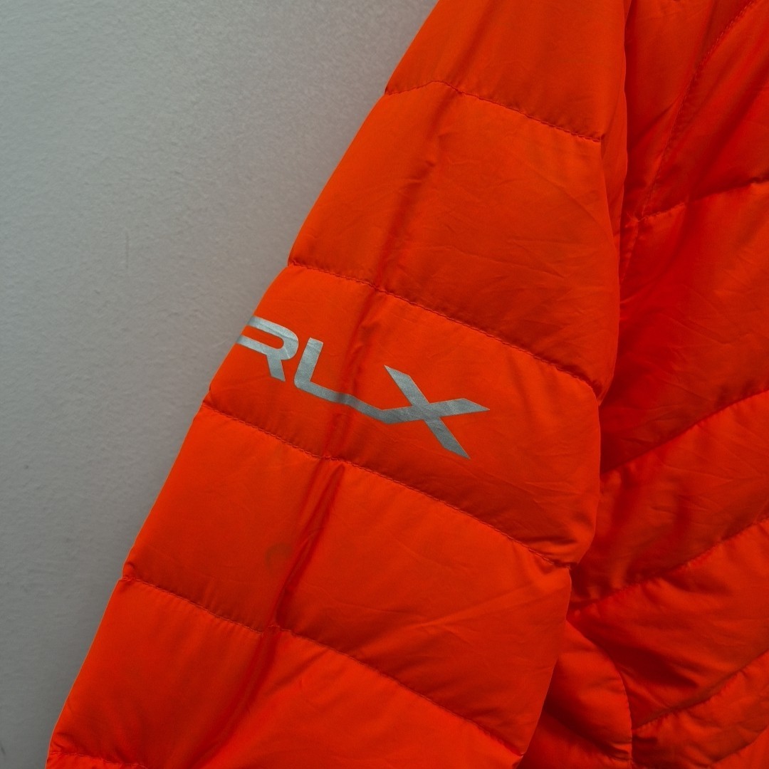 PONY Cappotto giacca leggero Ralph Lauren RLX piumino arancione brillante taglia small