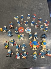 Lot Of Vintage Smurf Figurines And Other Piec...
