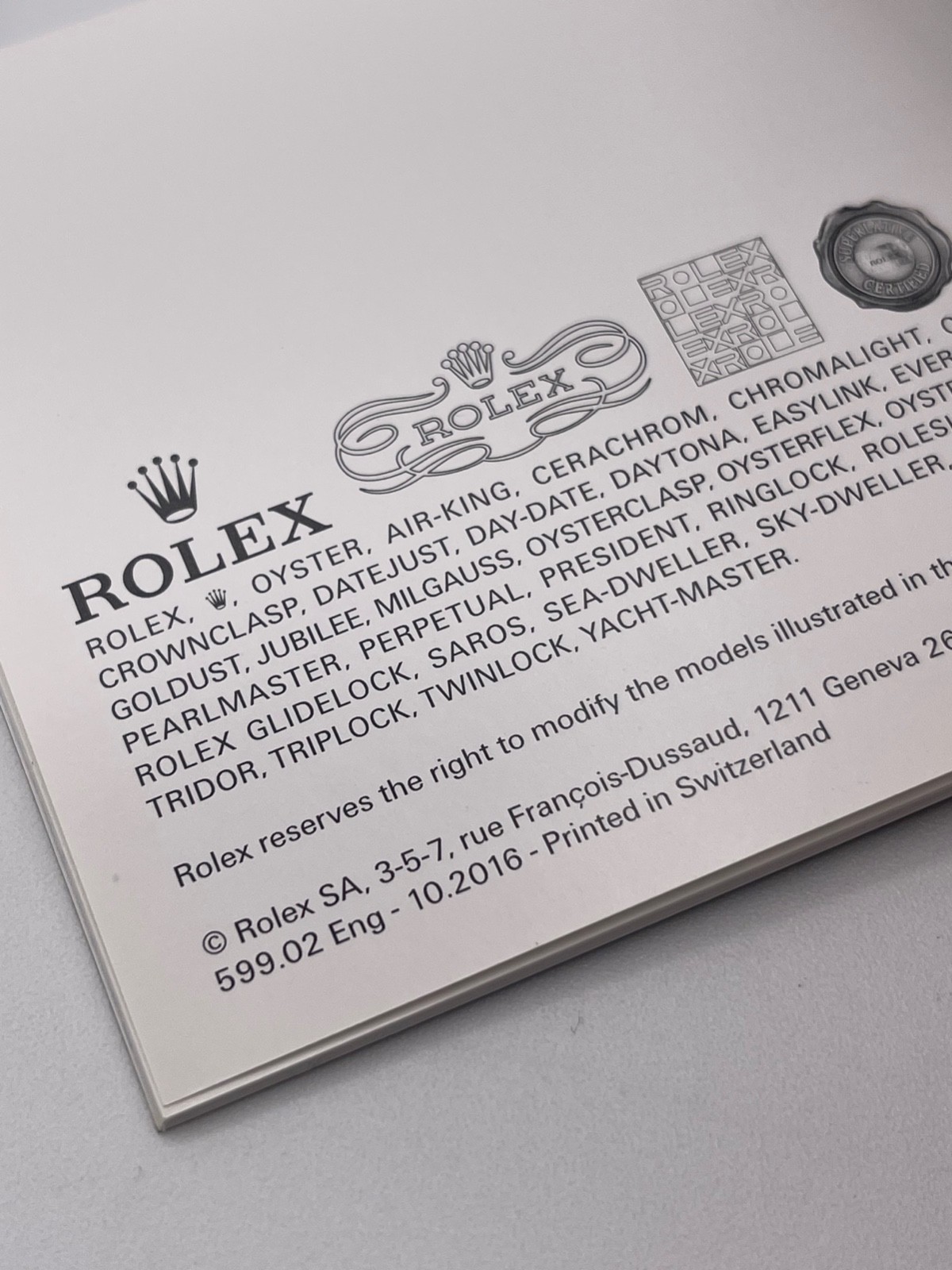 Rolex Submariner Date libretto corredo orologio watch booklet 10.2016 inglese foto 4