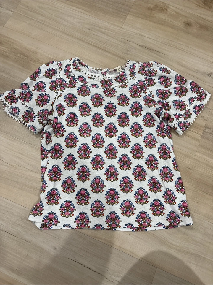 BODEN Mila отделки детали Топ блузка футболка верхний женский размер 6 Coastal повседневный - Изображение 3 из 4