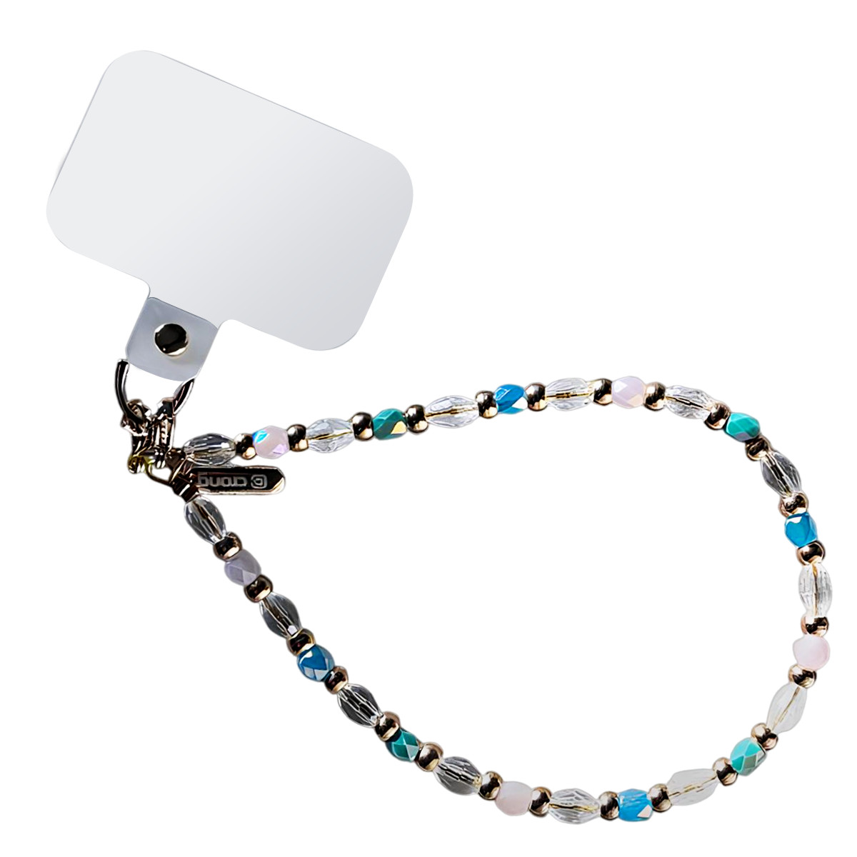 Sangle téléphone coeurs arc-en-ciel dorée Crong pour smartphone