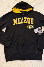 Men's Colosseum Black Missouri Tigers Arch Logo Full Zip Hoodie Size Medium