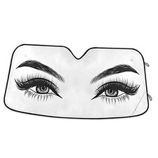Women Makeup Eyes Car Windshield Sun Shade Foldable UV Ray Sun Multi Pattern 7