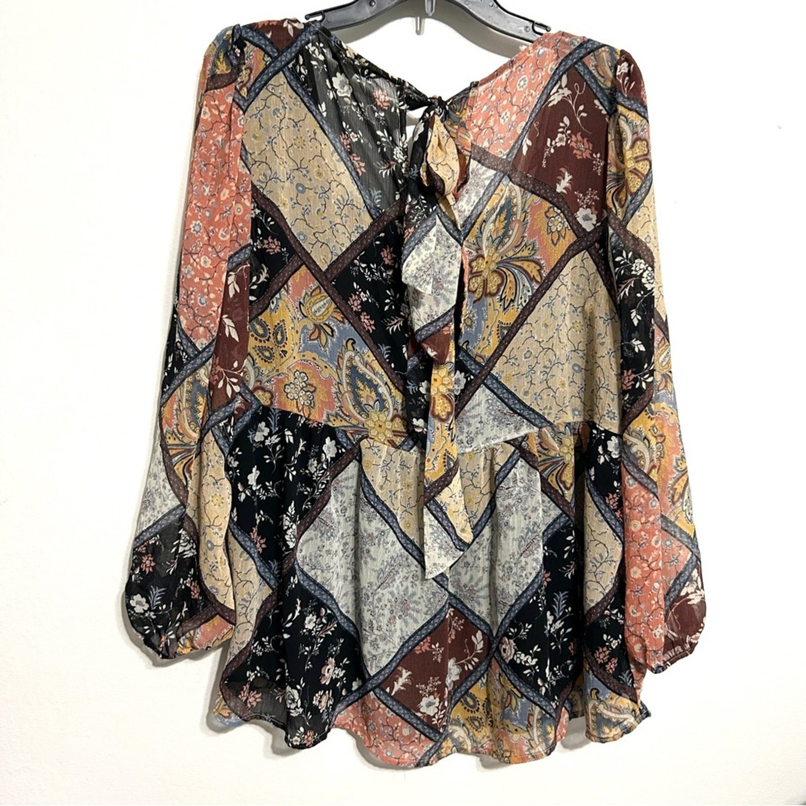 American Eagle multicolor patchwork tie back baby… - image 11