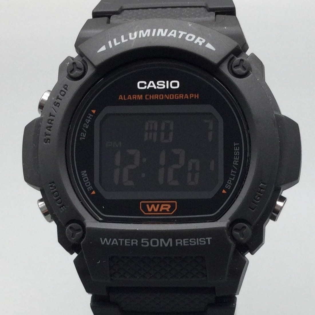 Casio Illuminator 3224 W-219H Mens Watch 47mm Digital Alarm 