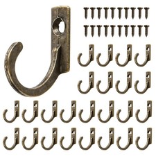 20 Vintage Kleiderhaken Bronze mit Schrauben Wandmontage Garderobenhaken