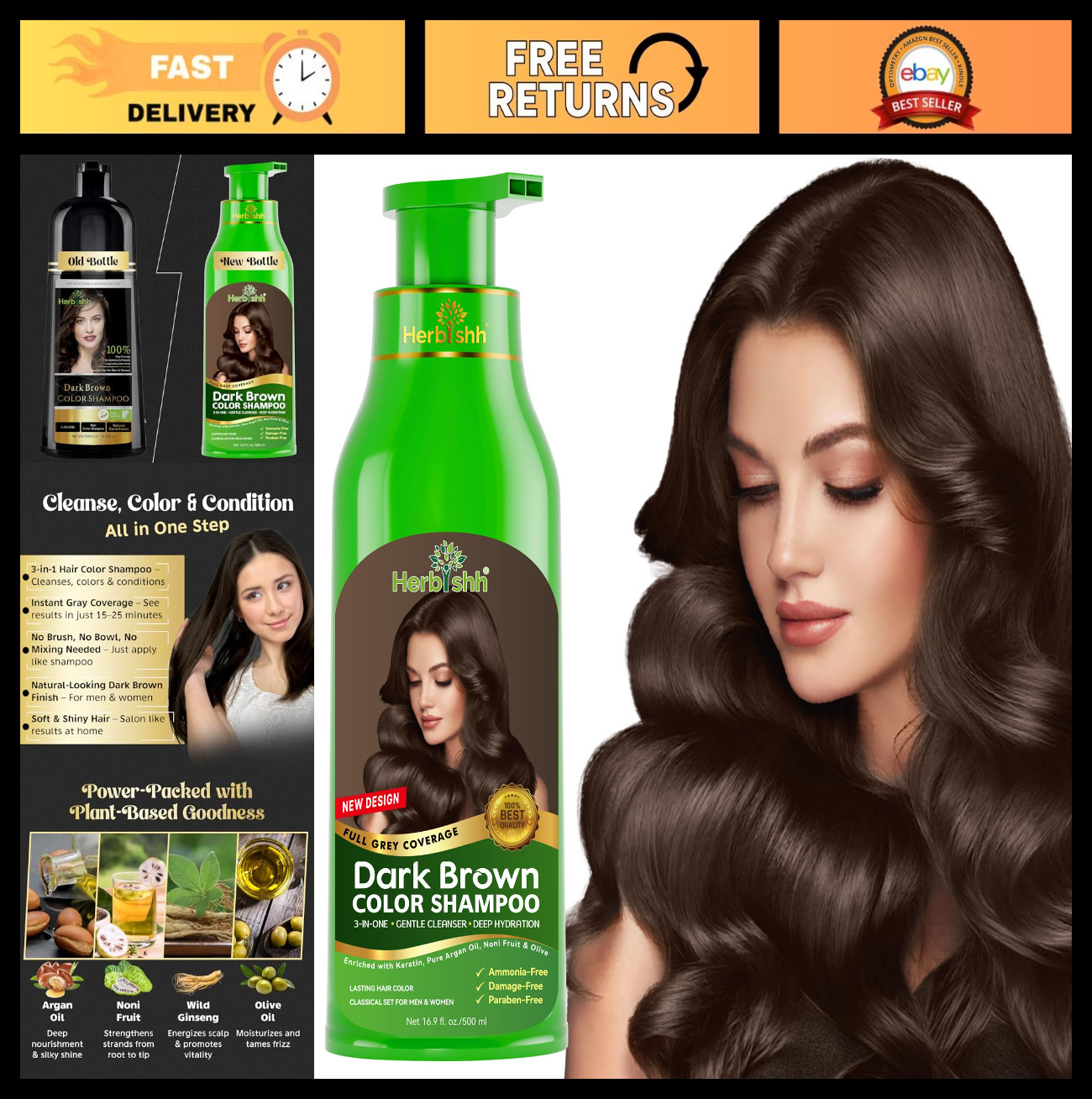 Shampoo - Instant Magic Dye For Men & Women - Ammonia-free 5