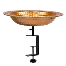 Iron Deck-Mount Bird Bath or Feeder with Copper Finish - 12 in by Sunnydaze