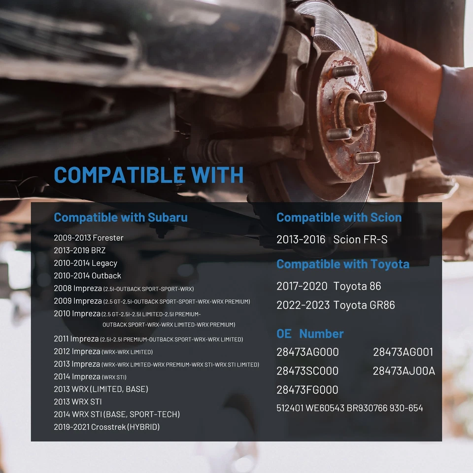 Conjunto de cojinete de rueda trasera y buje 2 piezas para Subaru Legacy 2010-2014 2,5 L H4 Foto 2 de 4