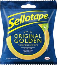 Sellotape Original Golden, Multi-Purpose Clear Tape 24mmx50m Easy to Use UK