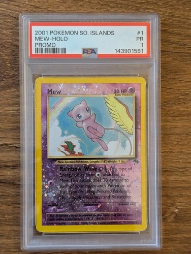 2001 Pokemon Southern Islands Promo PSA 1 Mew Holo Reverse Cosmos FRESH NEW SLAB
