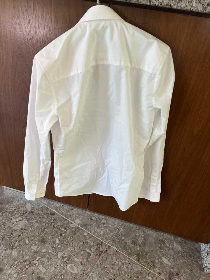 Topman Muscle Fit Manga Larga Con Botones Informal/Vestido Blanco Talla:Pequeño Foto 2 de 4