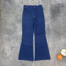 Vintage Wrangler 1960s Big Bell Bottom Flare Jeans 29x32 Made In USA Dead Stock