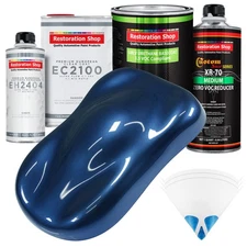 Sapphire Blue Metallic LOW VOC Urethane Basecoat Quart Kit & European Clear Coat