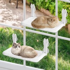 2 Pack Cat Window Perch,Cat Window Hammock Cordless Foldable Window Bed W/ 4