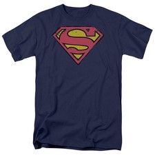 DC Comics - Superman - Distressed Shield - Adult Unisex T-Shirt - Blue