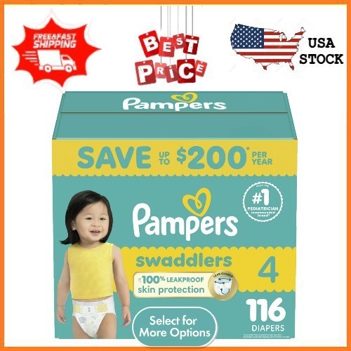 NEW Pampers Swaddlers Diapers, Size 4, 116 Count (Select for