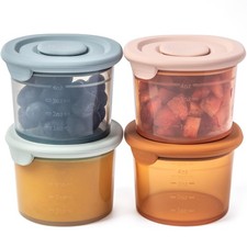 Silicone Baby Food Containers 4 oz Baby Food Storage Jars with Airtight Lid...