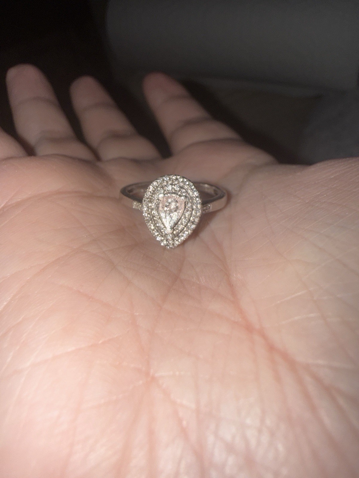 Zales 1/4 CT. T.W. Sterling Silver Diamond Double Pear Engagement Ring