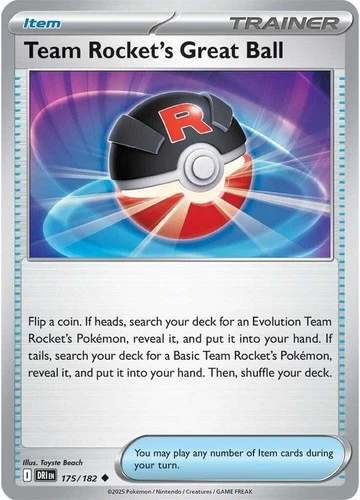 4x Team Rocket's Great Ball 175/182 - Destined - Pokemon Trainer Playset - NM