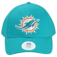 NFL Miami Dolphins Structured Teal Adults Men Adjustable Curved Bill Hat Cap