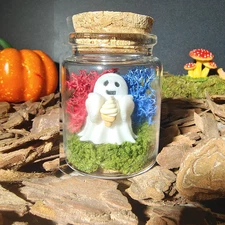 Halloween Decor Indoor,Halloween Gift,Ghost in a Jar,Glows in the Dark,Adopt a G