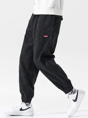 Men's Baggy Corduroy Sweatpants – Casual Autumn & Winter Joggers - Picture 23 of 23