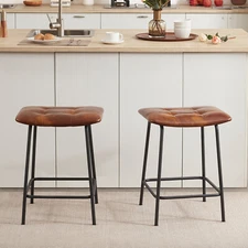 Counter Stools Set of 2 Barstools Counter Height Tufted Kitchen Island Bar Stool