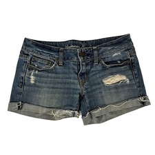 American Eagle Women's 2011 Low Rise Distressed Cuffed Denim Shorts Size 2