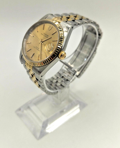 Tudor Prince OysterDate Watch 74033 (Solid Gold Bezel & Crown with ROLEX logo)